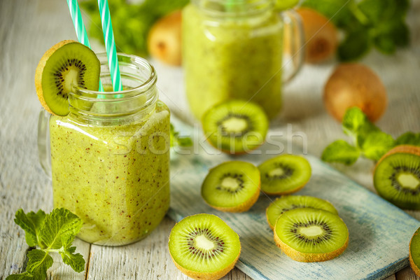 Kiwi smoothie fraîches fruits fond Photo stock © grafvision