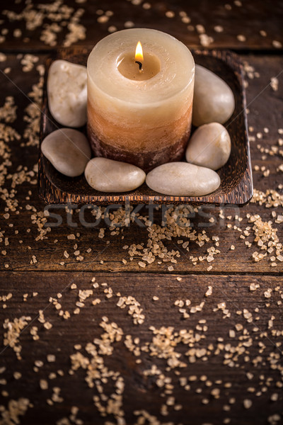 [[stock_photo]]: Traitement · spa · bois · corps · fond · massage · pierre