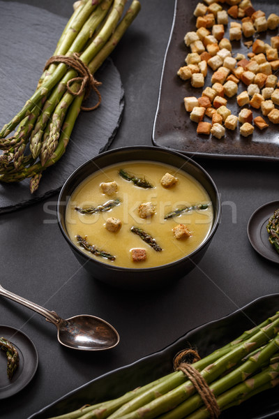 Creamy asparagus soup Stock photo © grafvision