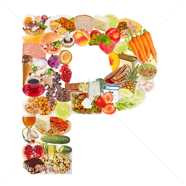 Letter P made of food Stock photo © grafvision