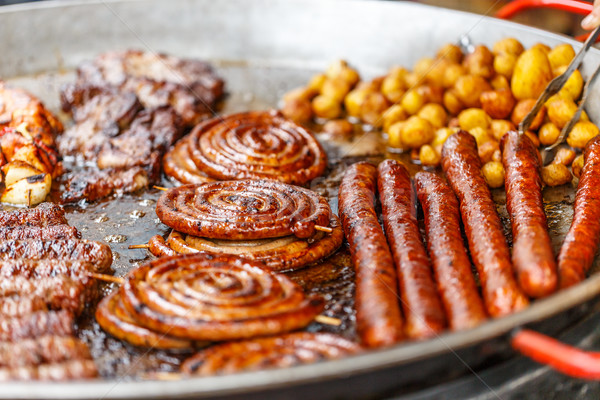  Different smoked pork sausages Stock photo © grafvision