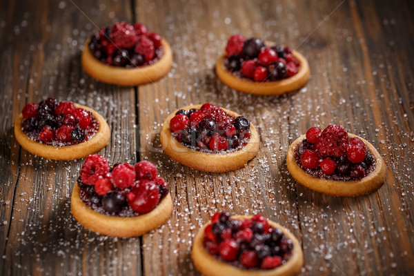 Delicious berry fruits mini tarts Stock photo © grafvision