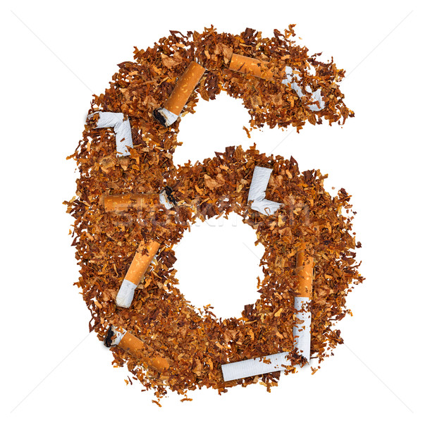 Stockfoto: Aantal · sigaretten · gedroogd · roken · tabak · brief