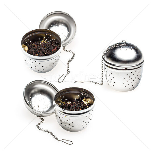 Stock photo: Metallic tea strainer infuser