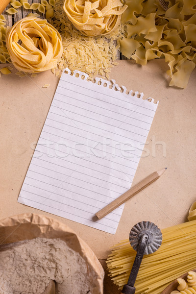 Bekanntmachung Papier unterschiedlich Pasta Hintergrund beachten Stock foto © grafvision