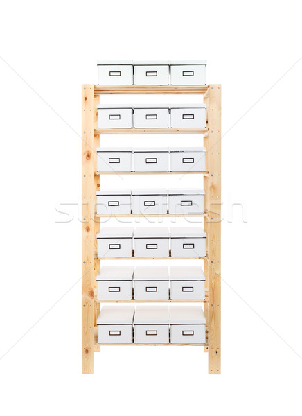 Cardboard boxes on shelves Stock photo © grafvision