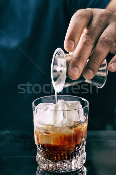 Barman making white russian cocktail Stock photo © grafvision
