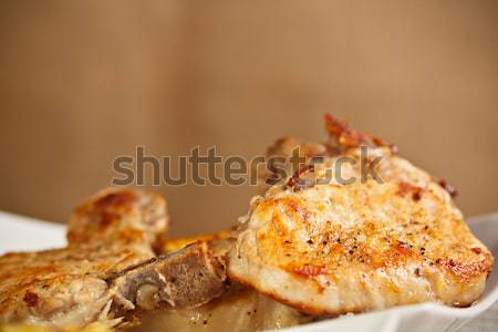 Roasted pork chops Stock photo © grafvision