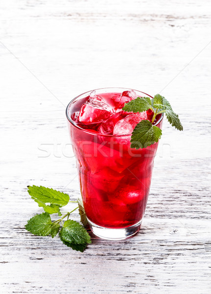 Meyve buzlu çay buz nane yaz çay Stok fotoğraf © grafvision
