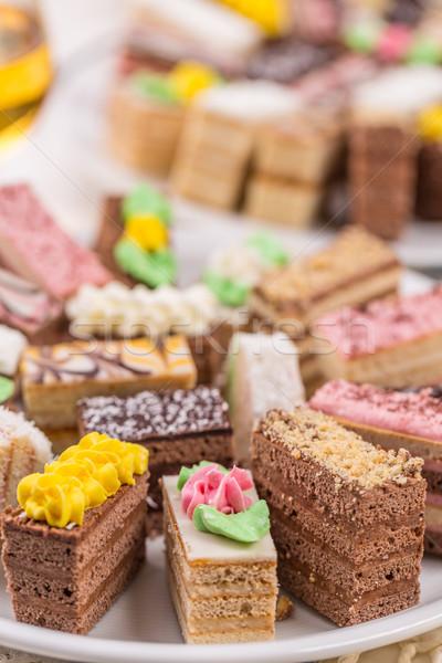 Mini kekler farklı krem taze yemek Stok fotoğraf © grafvision
