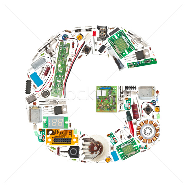 Elektronische onderdelen brief geïsoleerd witte Stockfoto © grafvision