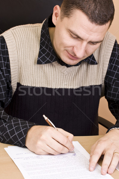 Stock photo: signing a contract