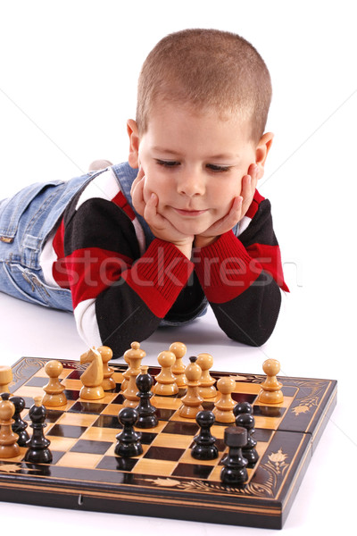 Spielen Schach weiß Erfolg Spiel Stock foto © grafvision