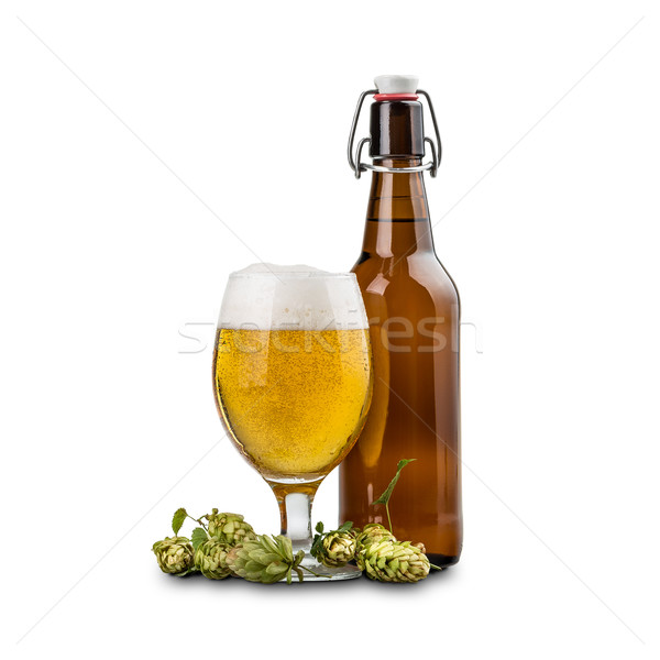 Glass of fresh beer Stock photo © grafvision