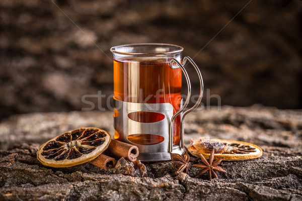 Beker thee feestelijk stemming boek Stockfoto © grafvision