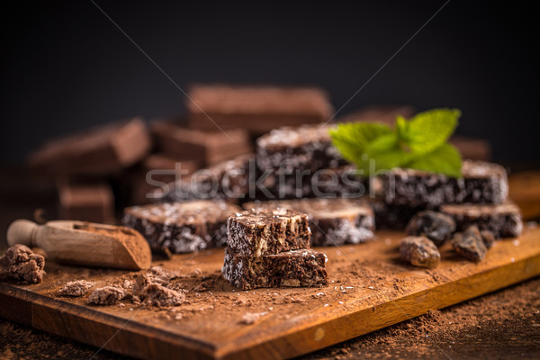 Bruin biscuits houten dessert Stockfoto © grafvision