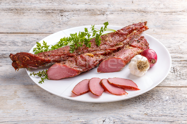 Spicy pork tenderloin Stock photo © grafvision