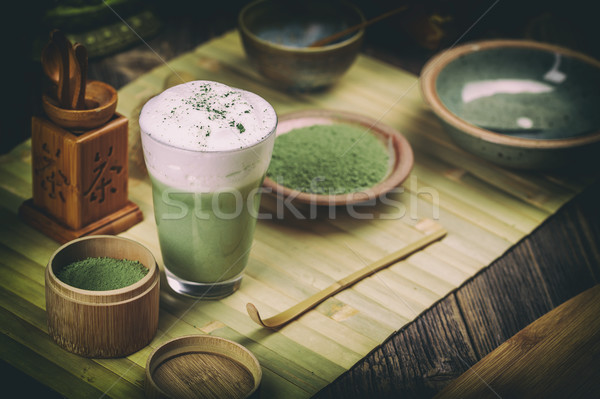 Green tea matcha latte Stock photo © grafvision