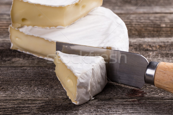 Camembert ser rustykalny tabeli drewna Zdjęcia stock © grafvision