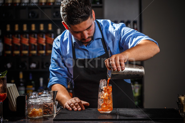 Bartender is working Stock photo © grafvision