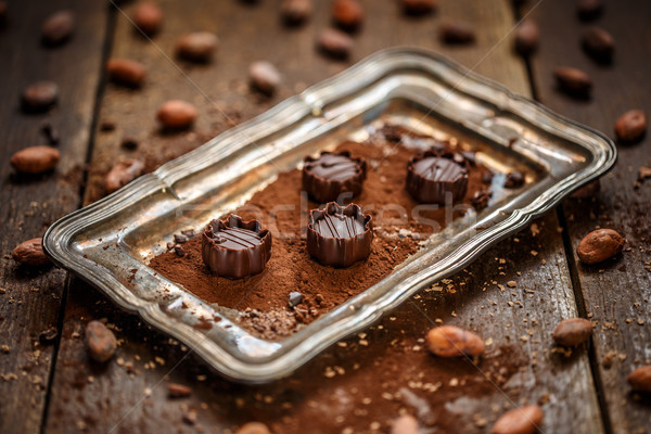 Шоколадный мусс темный шоколад продовольствие шоколадом фон Sweet Сток-фото © grafvision