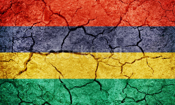 Repubblica Mauritius bandiera asciugare terra terra Foto d'archivio © grafvision