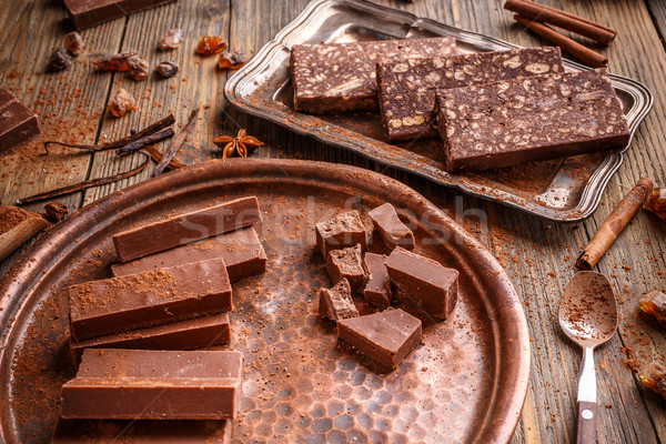 Homemade chocolate fudge Stock photo © grafvision