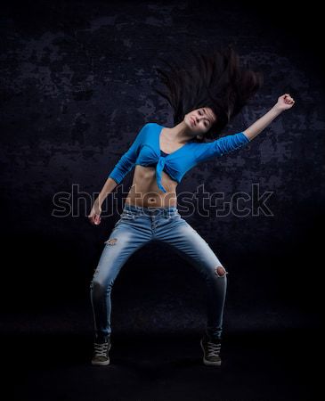 Menina dança bastante moderno esbelto Foto stock © grafvision