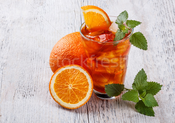 Eistee orange Früchte mint Hintergrund Sommer trinken Stock foto © grafvision