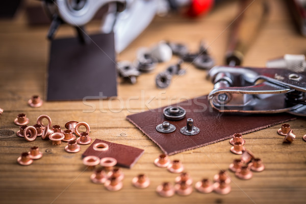 Leather hole maker Stock photo © grafvision