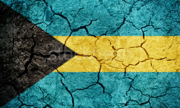 Bahamák zászló száraz Föld föld textúra Stock fotó © grafvision