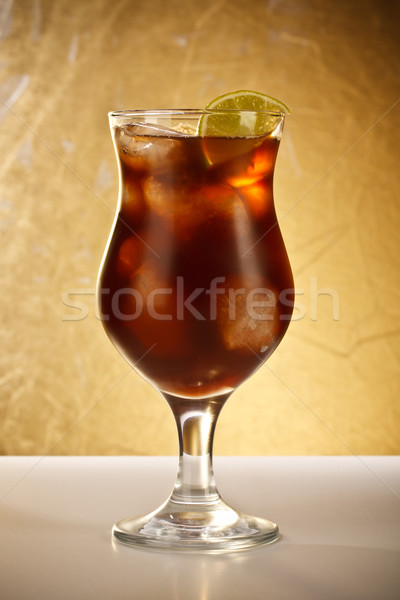 świeże cola pić lodu wapno strony Zdjęcia stock © grafvision