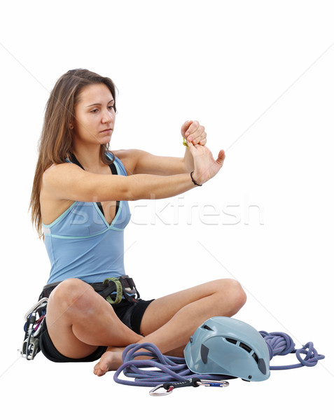 woman in climbing equipment Stock photo © grafvision