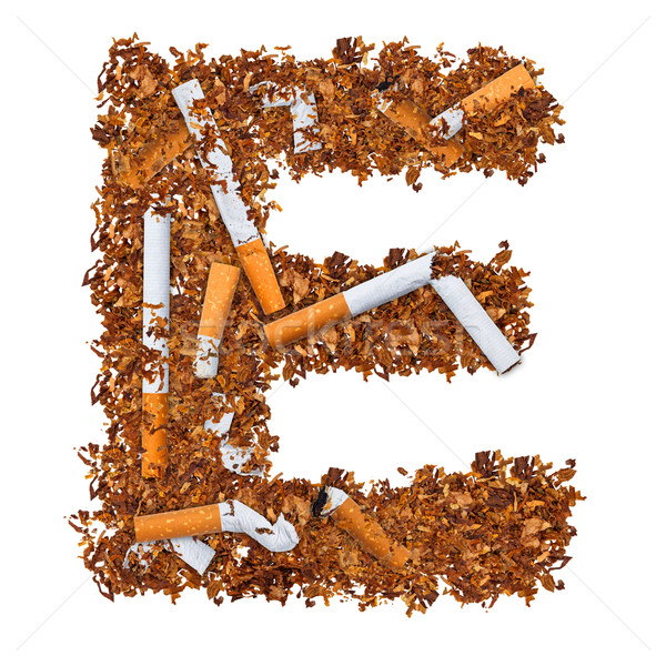 Stock fotó: E · betű · cigaretta · aszalt · dohányzás · dohány · levél