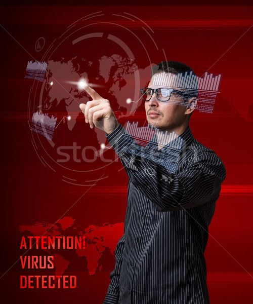 Digitális számítógépes vírus felfedezés számítógép internet biztonság Stock fotó © grafvision