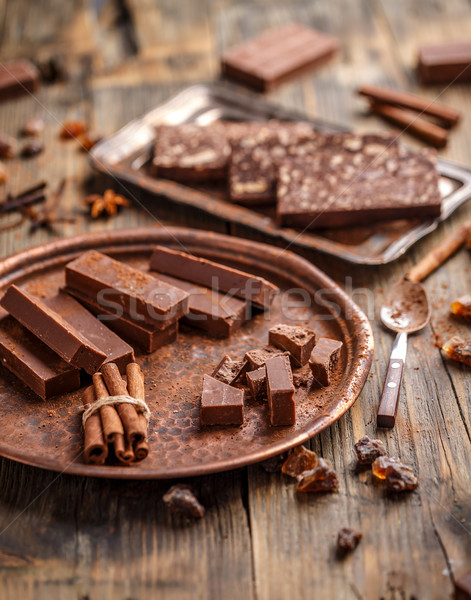 Homemade chocolate fudge Stock photo © grafvision