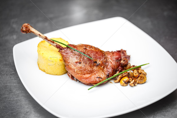 Gęś nogi ziemniaki kurczaka obiedzie Zdjęcia stock © grafvision