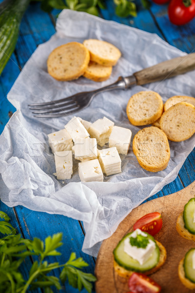 Foto stock: Pão · torrado · folha · café · da · manhã · sanduíche