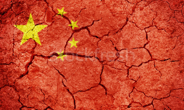 Völker Republik China Flagge trocken Erde Stock foto © grafvision