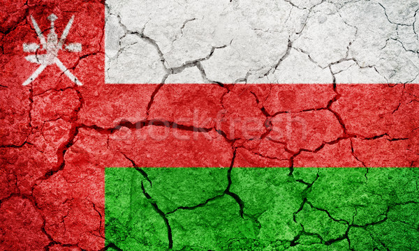 Сток-фото: Оман · флаг · высушите · земле · землю · текстуры