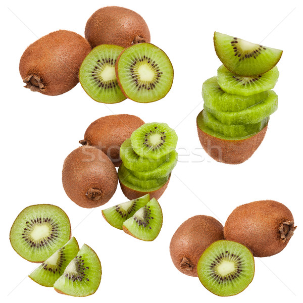 Ensemble kiwi isolé blanche fruits fraîches [[stock_photo]] © grafvision