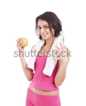 Stock photo: woman holding bottle of water