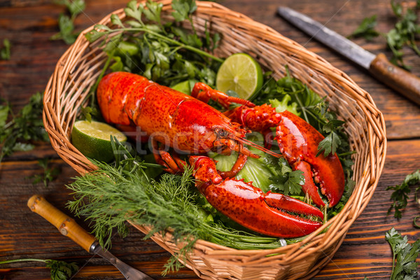 Stock photo: Boiled lobster