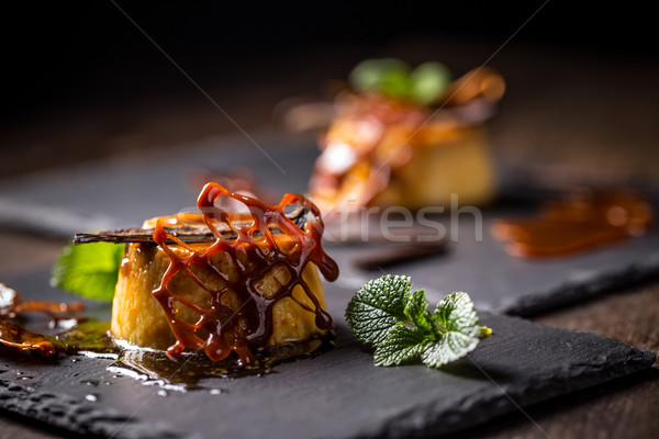 Foto stock: Caramelo · decorado · comida · preto · sobremesa · frio