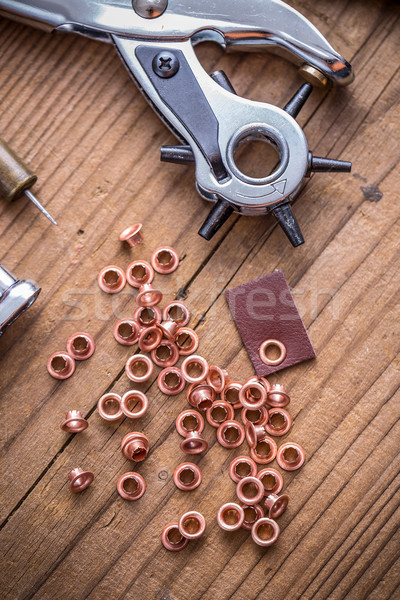 Punch tool with eyelet rings Stock photo © grafvision