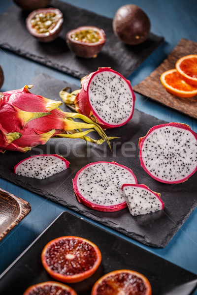 здорового экзотический фрукты черный продовольствие оранжевый Сток-фото © grafvision