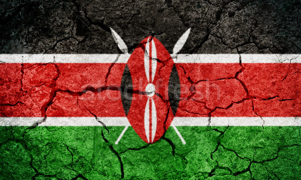 Republik Kenia Flagge trocken Erde Boden Stock foto © grafvision