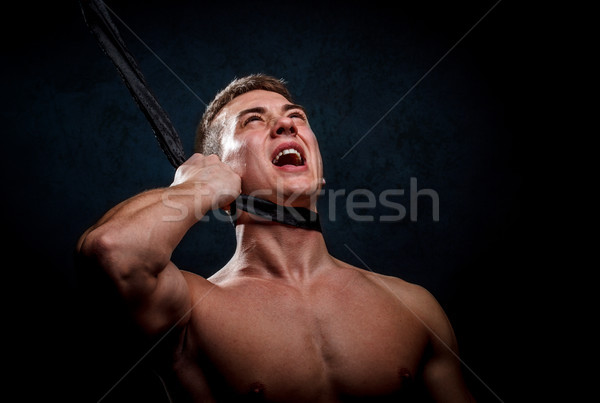 赤膊上陣 肌肉發達 男子 誰 背面 商業照片 © grafvision