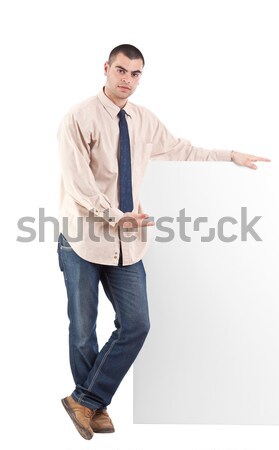 business man showing blank signboard Stock photo © grafvision