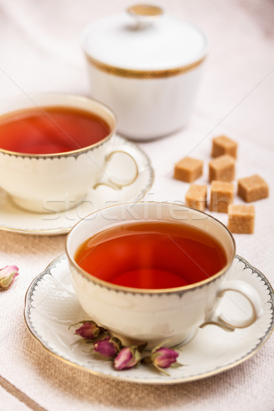 Tasse Teetasse Tee Tabelle Lifestyle frischen Stock foto © grafvision